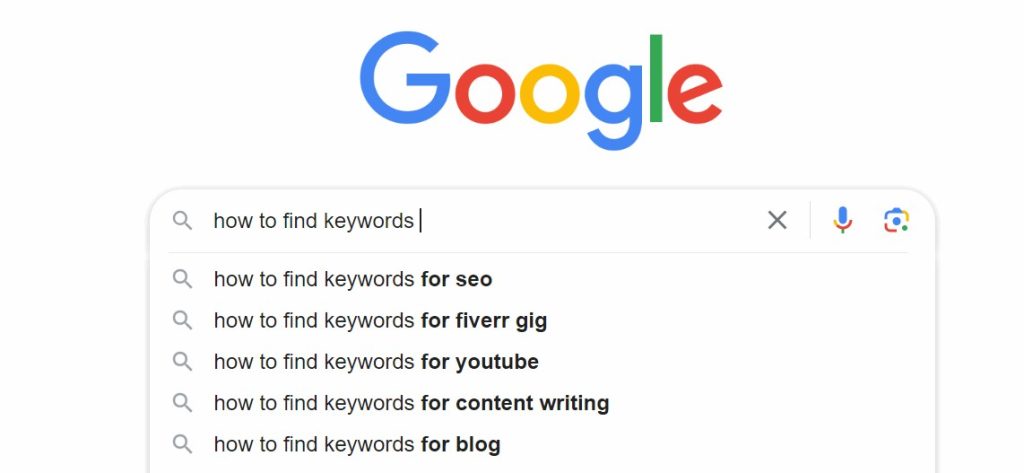 Google autocomplete for keyword research  